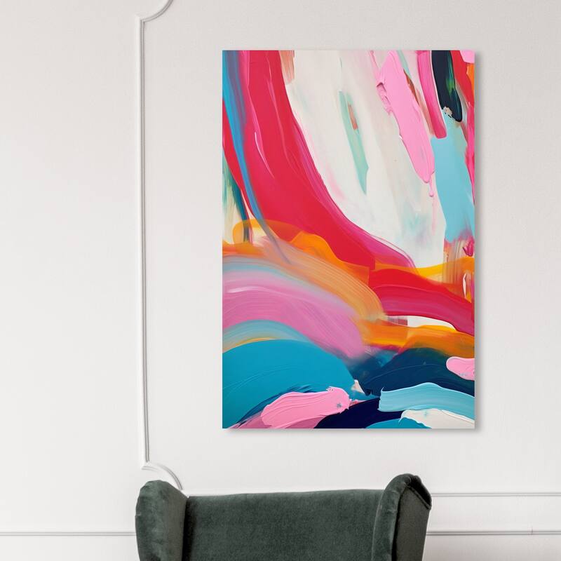 Wynwood Studio Abstract Great Saturated Pink and Modern & Contemporary Wall Art Canvas Print - 45 x 30