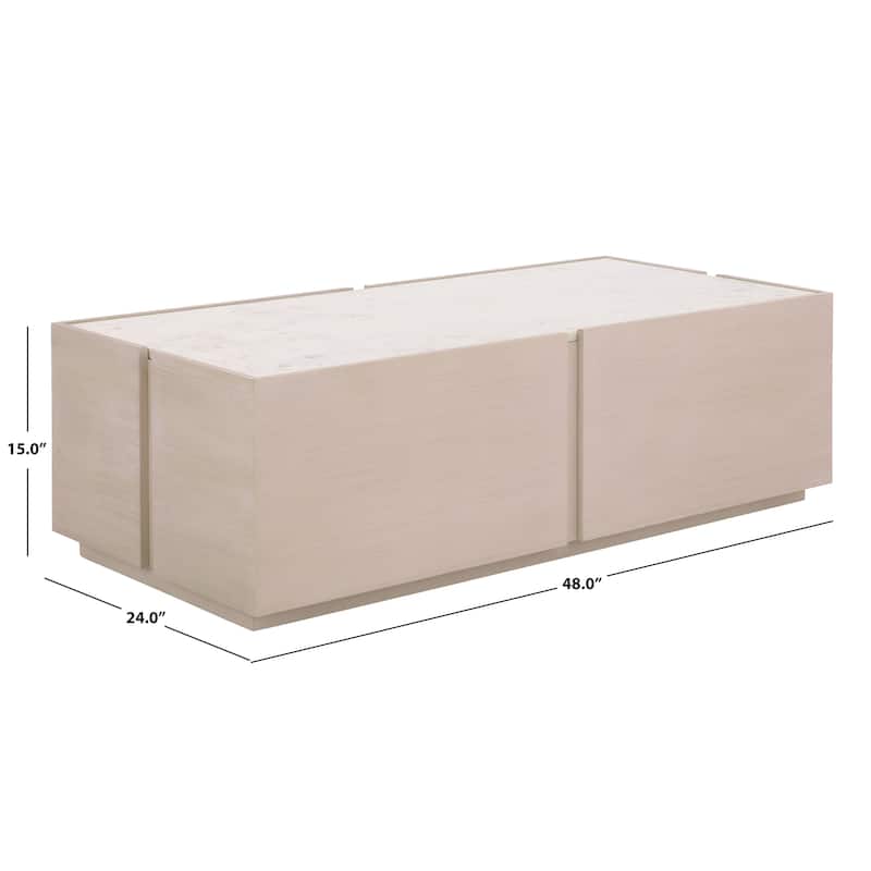 SAFAVIEH Couture Alanabella Marble Rectangle Coffee Table - 48"W x 24"D x 15"H