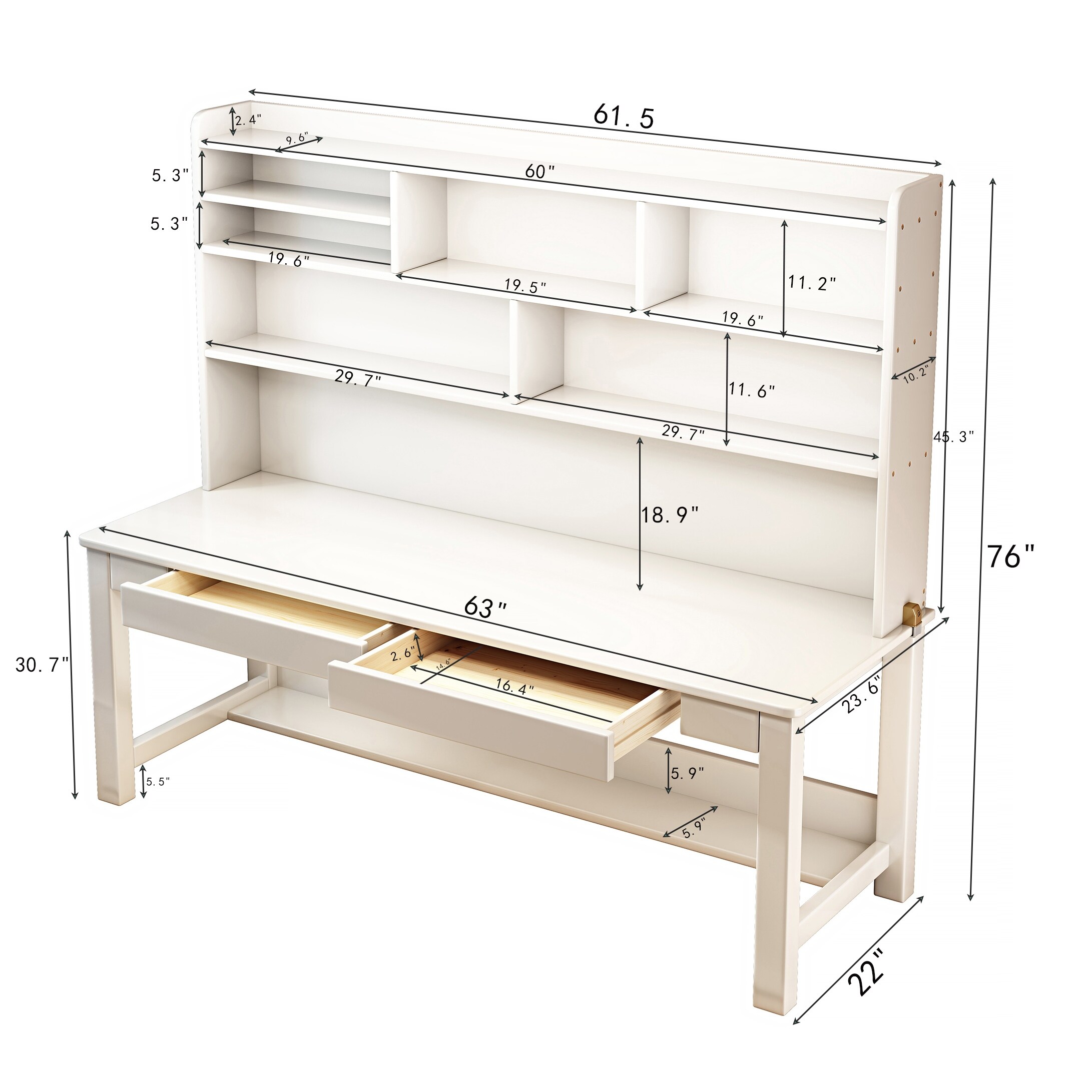 Kids Desk without Chair Child s Study Table with Drawers and Storage Shelf Simple Home Writing Table On Sale Bed Bath Beyond 41103052