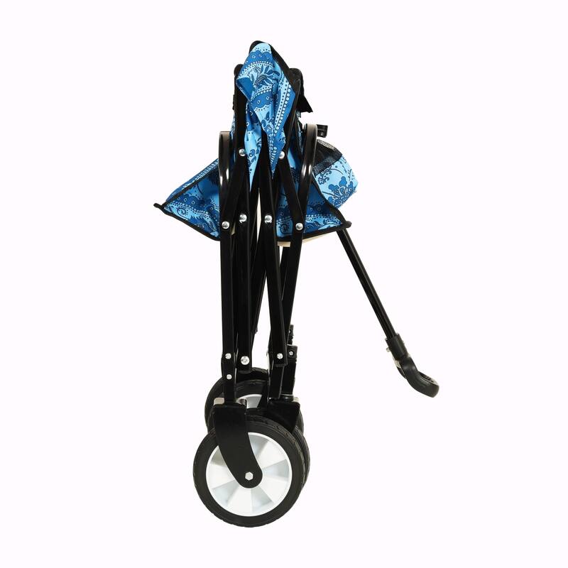 Minimeetall Colorful Collapsible Wagon Cart with Strapping System - Beach Wagon, Utility Cart