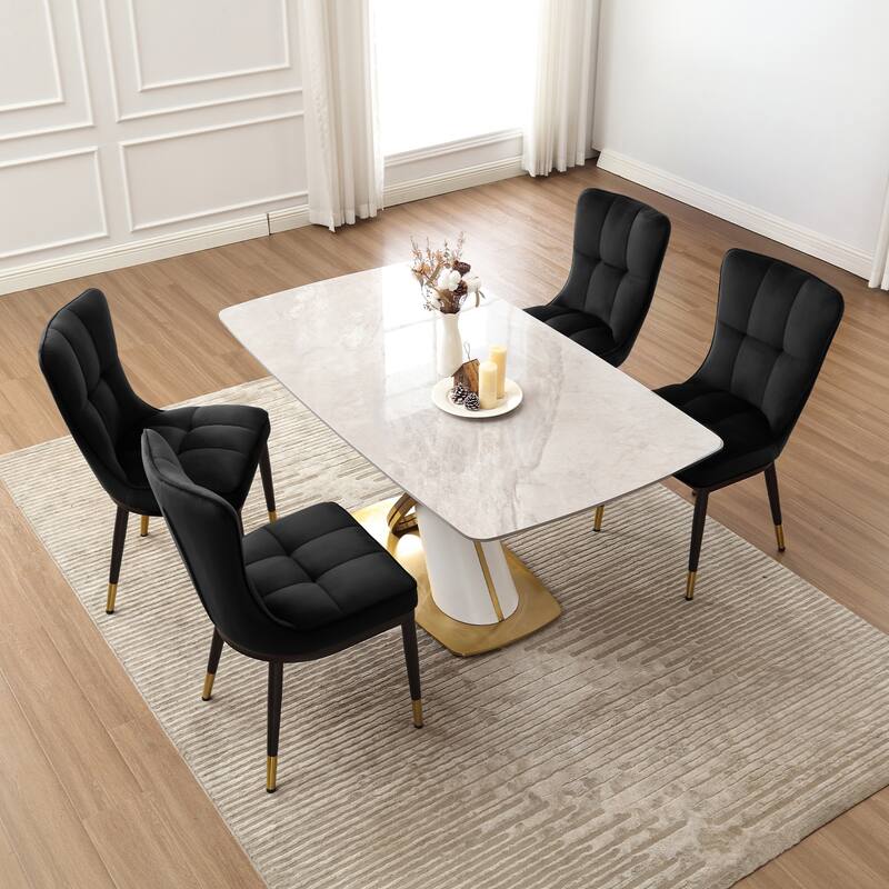 Modern Velvet Upholstered Dining Chairs, Set of 2/4 - 35.8"H x 18.9"W x 23.2"D