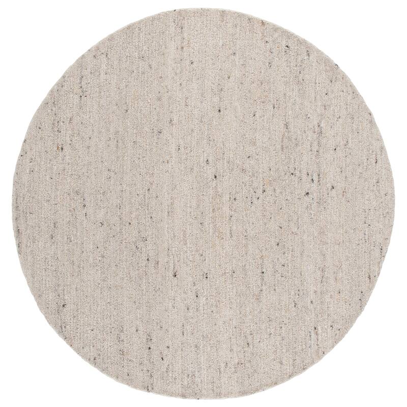 SAFAVIEH Handmade Earthly Treasure Ploumi Traditional Wool Rug - 6' Round - Light Beige