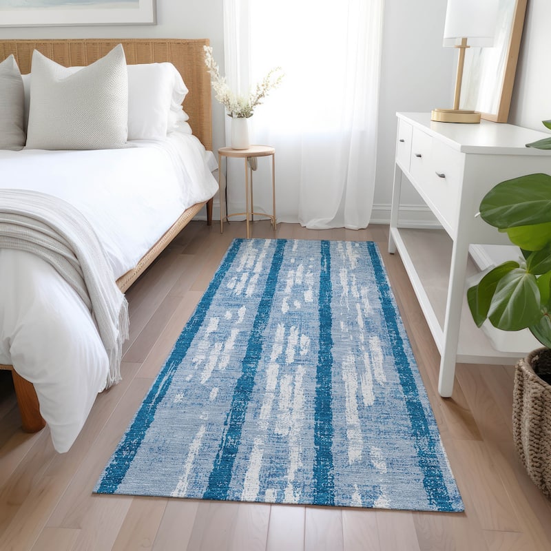 Machine Washable Indoor/ Outdoor Chantille Ombre Stripe Rug
