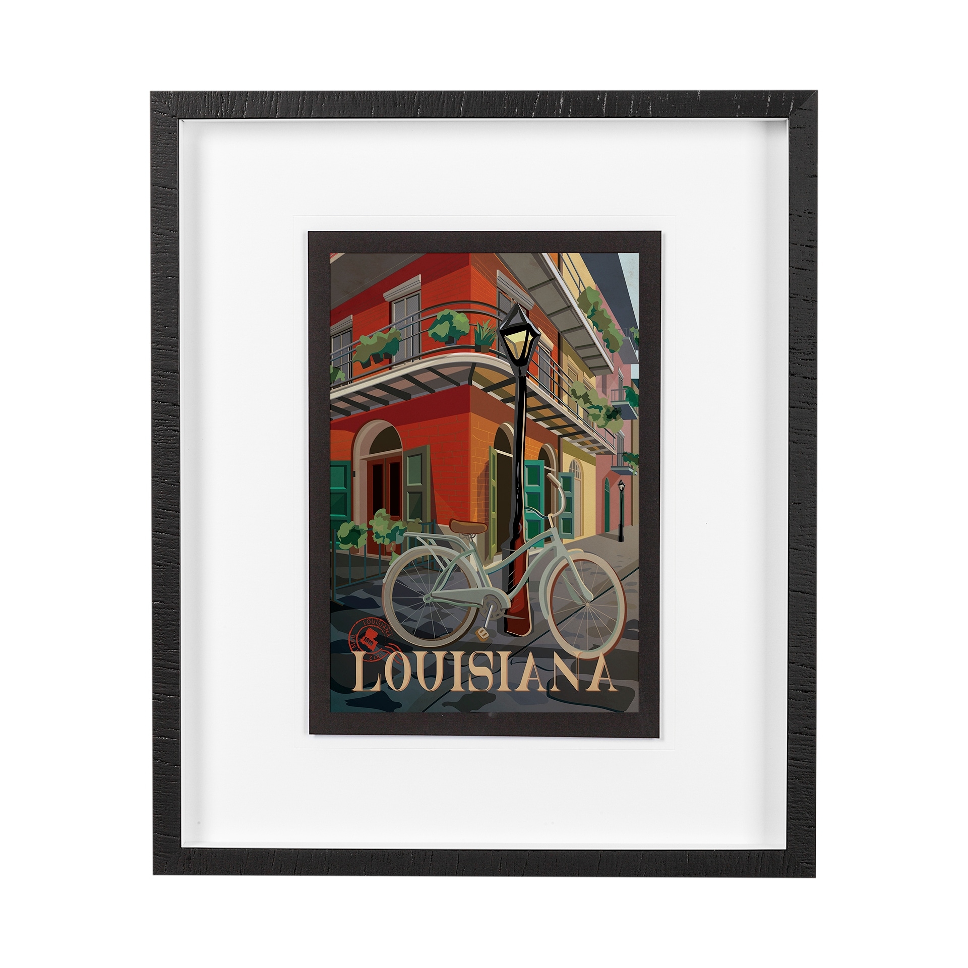 Louisiana Go USA (M) by Mercana Studio a Framed Art Print Matted under Glass