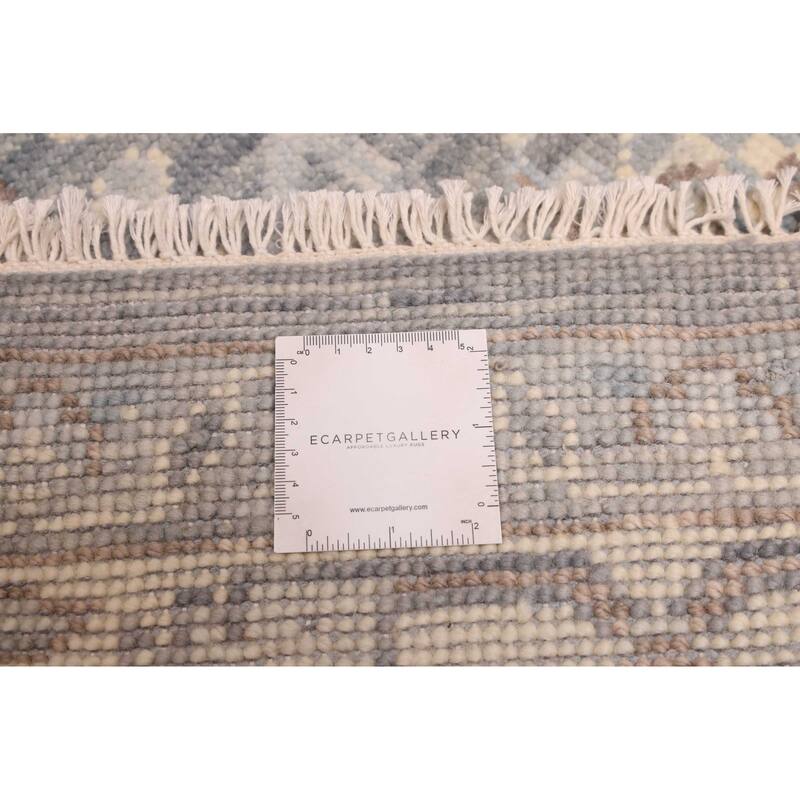 ECARPETGALLERY Hand-knotted Modern Oushak Dark Grey Wool Rug - 8'2 x 10'2