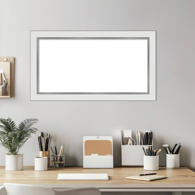 Amanti Art Eva Black Silver Narrow Framed Dry Erase Magnetic Board