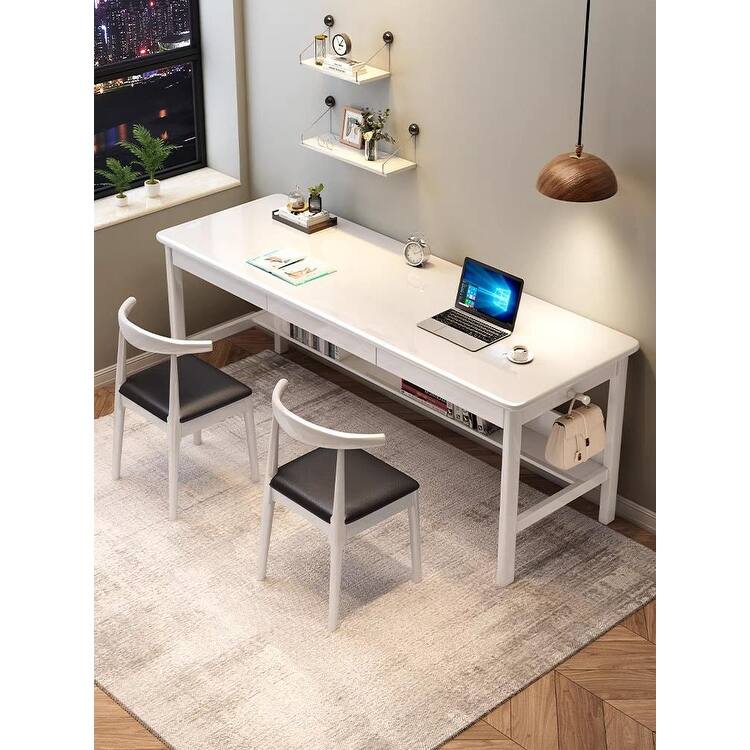 Solid wood Kids writing desk - White