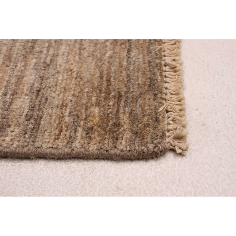 ECARPETGALLERY Hand-knotted Modern Ersari Taupe Wool Rug - 4'10 x 6'2