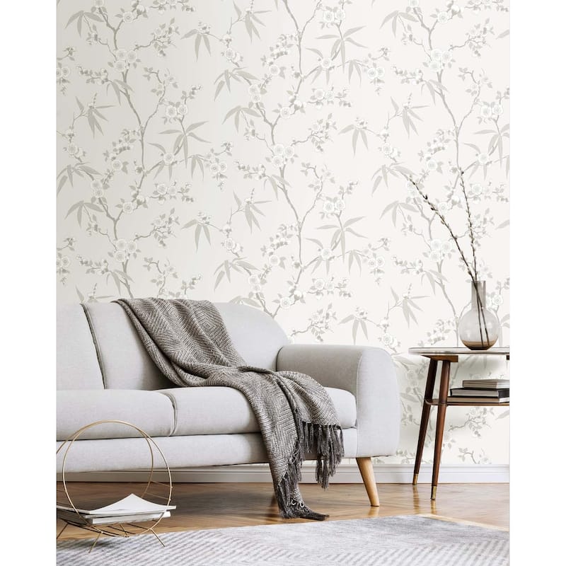 Seabrook Designs Asian Blossom Trail Nonwoven Unpasted Wallpaper