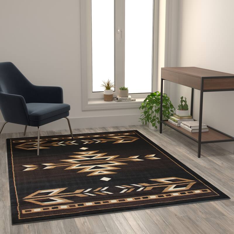 Southwestern Style Area Rug - 5' x 7' - Brown