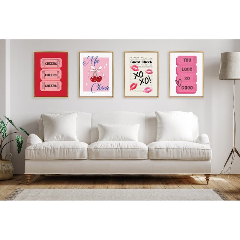 Kate and Laurel Sylvie Ma Cherie Framed Canvas by Alli Standefer