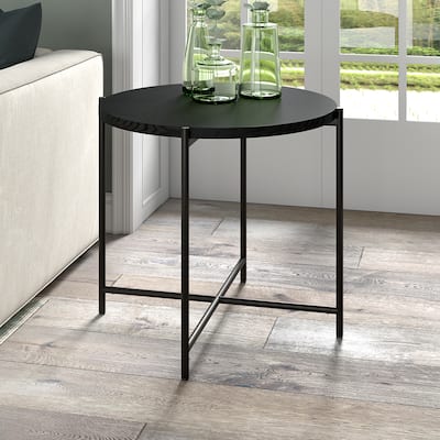 Loretta 23.63" Wide Round Side Table with MDF Top