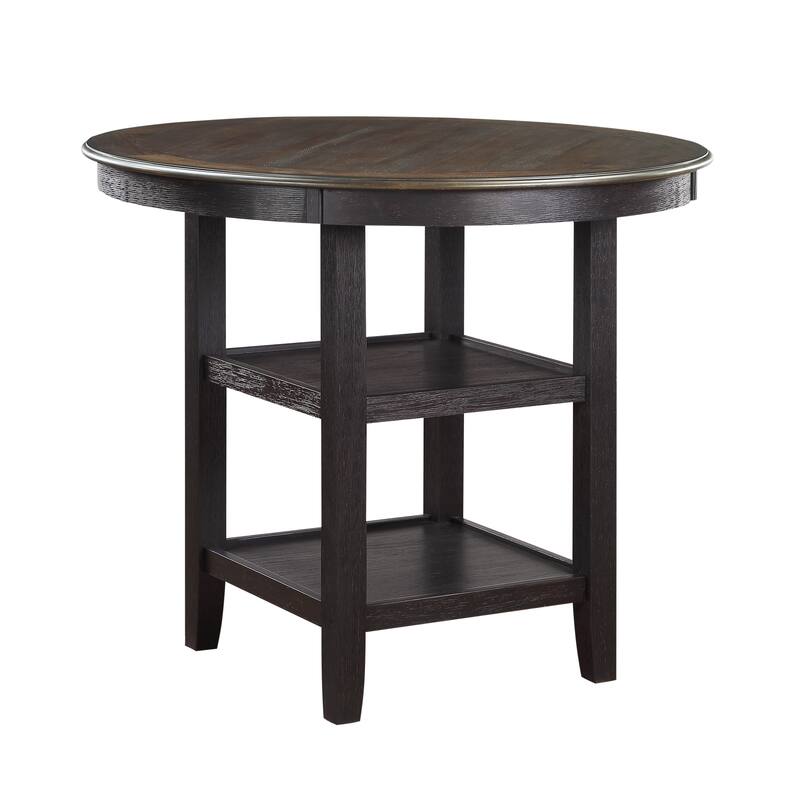 Finish 1pc Counter Height Table with 2x Display Shelves Transitional Style Furniture