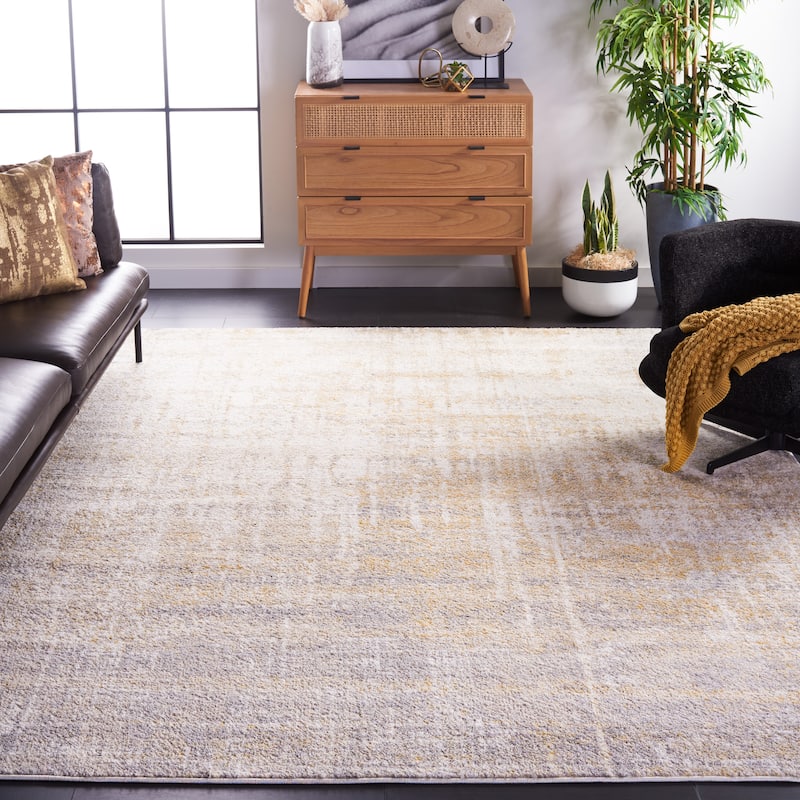 SAFAVIEH Adirondack Lida Modern Abstract Distressed Rug - 8' x 10' - Creme/Gold - Rectangle