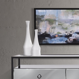 Allan Andrews Matte White Ceramic Flared Bottle Vase