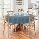 preview thumbnail 43 of 43, Elegance Plaid Jacquard Woven Tablecloth 70" round - blue shadow