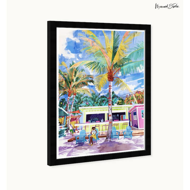 Wynwood Studio Coastal Shack Lounging Framed Beachfront Coastal Prints
