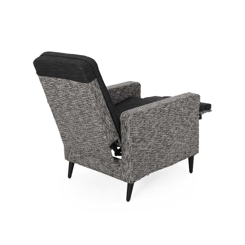 Murdock Outdoor Wicker Outdoor Recliner with Cushion by Christopher Knight Home