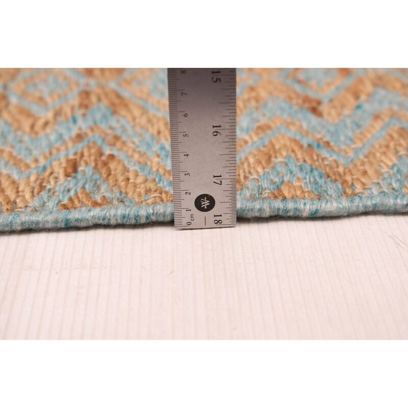 ECARPETGALLERY Flat-Weave Palas Denizli Light Blue, Tan Kilim - 5'3 x 7'5