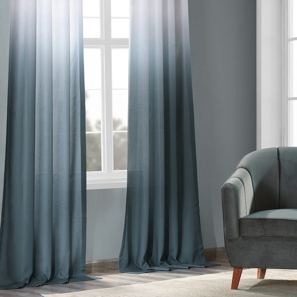 Exclusive Fabrics Ombre Faux Linen Semi Sheer Curtain. Opens flyout.