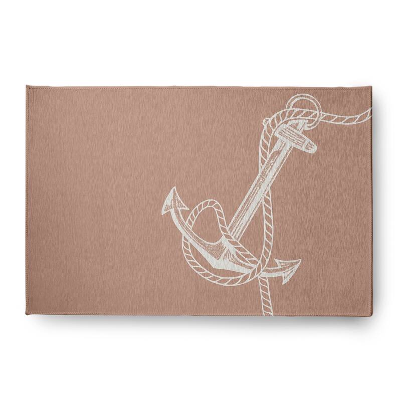 Anchored Nautical Chenille Rug - Mauve - 4' x 6'