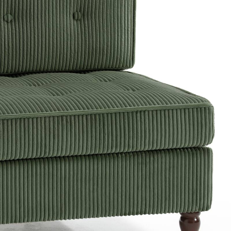 32.57" W Upholstered Corduroy Armless Accent Chair