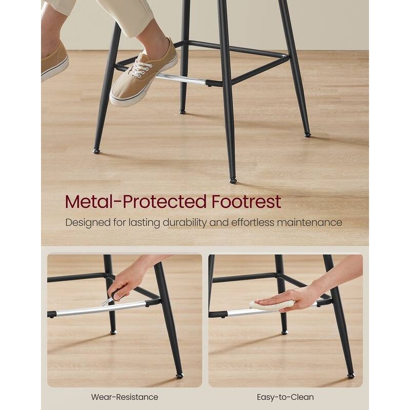 Contemporary Set of 2 Bar Stools - Stylish Seating Solution for Home