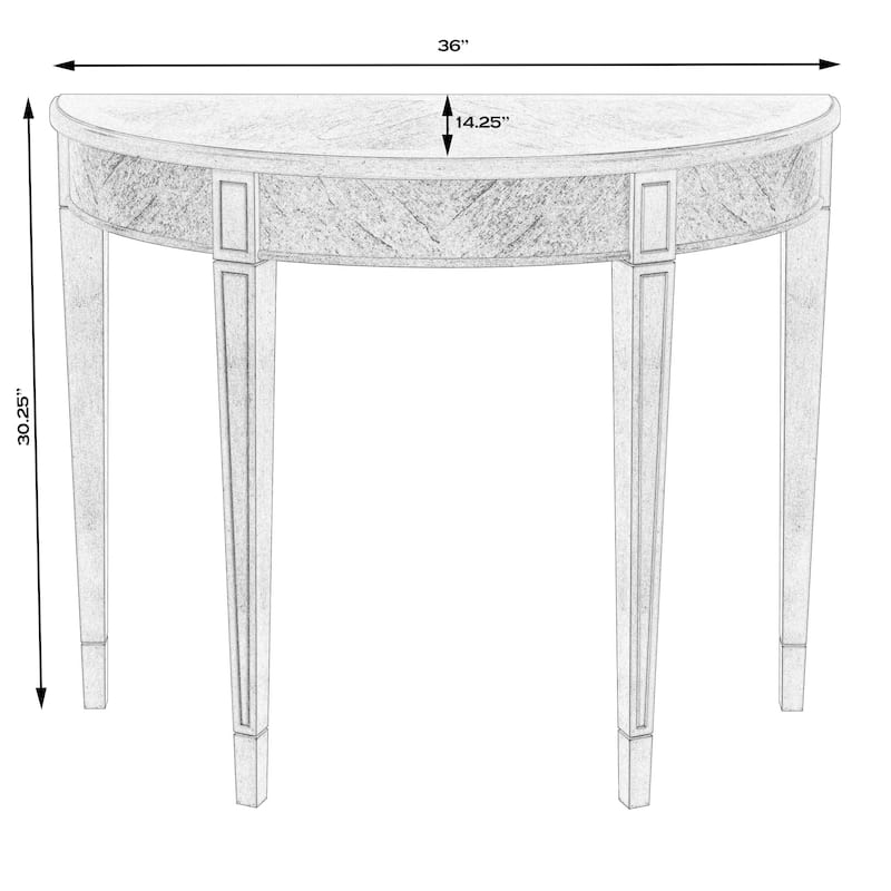 Hampton Demilune Burl 36" Console Table