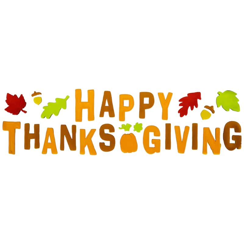 23-Piece Happy Thanksgiving Fall Gel Window Clings