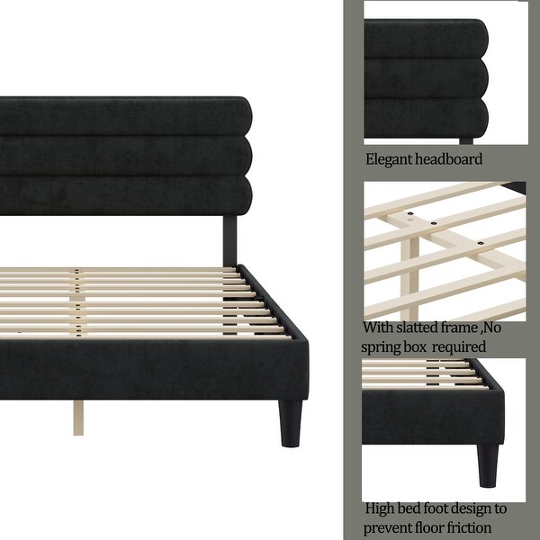 Elegant Full-Size Bed Frame with Memory Foam Headboard - 900