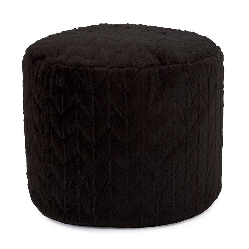 Allan Andrews Tall Pouf Angora Ebony