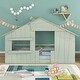 preview thumbnail 15 of 21, Twin Size House Bed for Kids, Wood Playhouse Bed Frame with Roof, Window and Guardrail for Girls & Boys, No Box Spring Needed