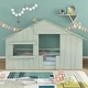 preview thumbnail 13 of 38, Wood House Bed with Roof & Door, Window and Guardrail