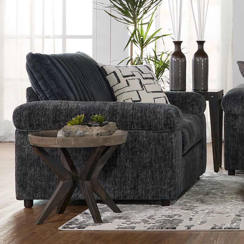 Roundhill Furniture Nason Wide Wale Corduroy Cuddle Chair and Ottoman Set