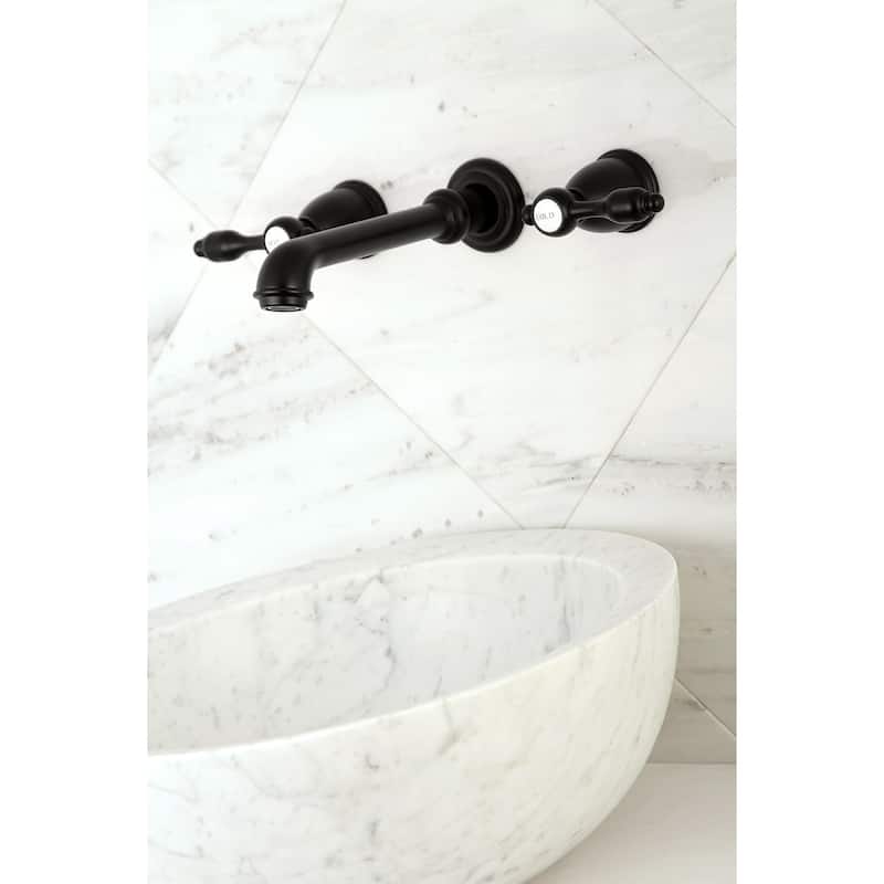 Tudor Two-Handle 3-Hole Wall Mount Bathroom Faucet
