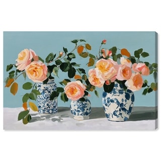 Roses and Vases II Floral Wall Decor Wrapped Canvas Print by Art Remedy ...