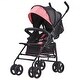 preview thumbnail 3 of 4, Carbon Steel Lightweight Stroller with Canopy, Recline and Foldable Frame - 30.71” L x 19.69” W x 40.94” H Black-Pink