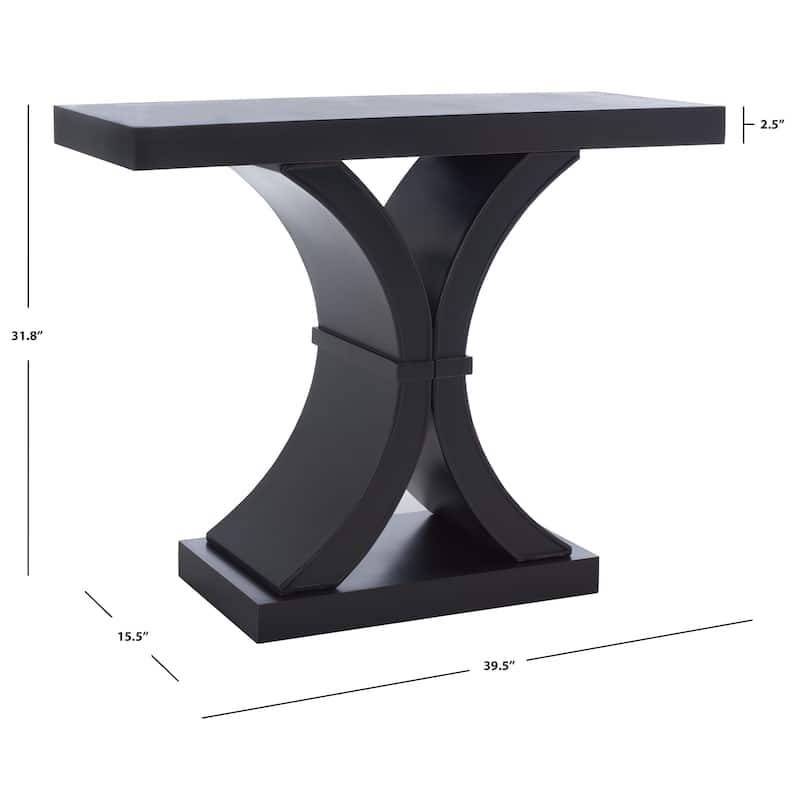 Distressed Hedwig Black SAFAVIEH Dryden Console. - 40" W x 16" D x 32" H - 40Wx16Dx32H