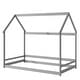 preview thumbnail 16 of 39, Kids bedroom set Twin size wood house bed with storage shelf and hanger