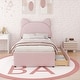 preview thumbnail 36 of 56, Upholstered Platform Bed with Cartoon Ear Headboard and Drawers
