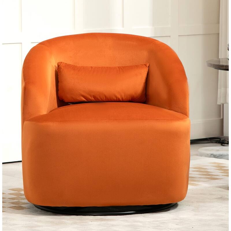Modern Velvet Upholstered Swivel Accent Chair