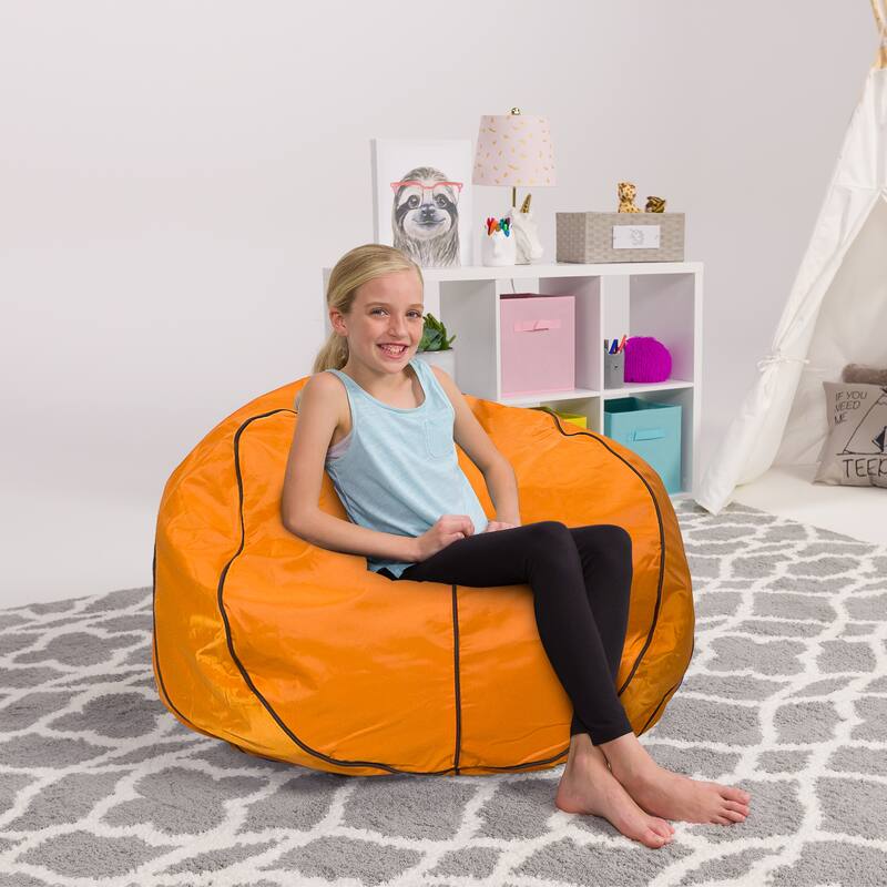 Kids Bean Bag Chair Cover Stuffed Animal Storage or Toy Organizer