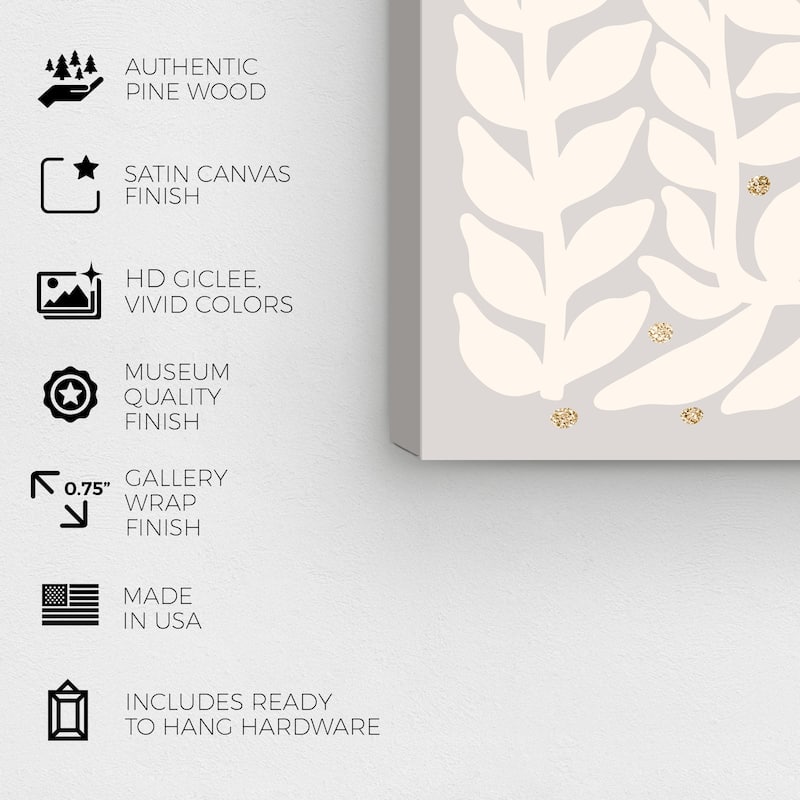 Wynwood Studio Canvas Floral and Botanical Glam Holiday Fern Gray Glam Wall Art Canvas Print