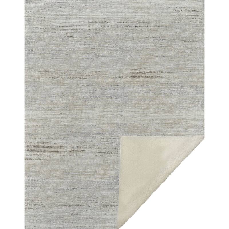 HomeRoots 50" X 70" Beige And Ivory Abstract Microfiber Plush Throw Blanket