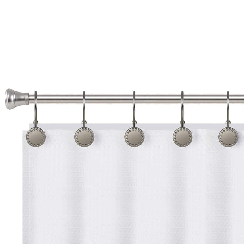 Utopia Alley Shower Hooks, Double Shower Curtain Hooks for Bathroom, Crystal Design, Set of 12
