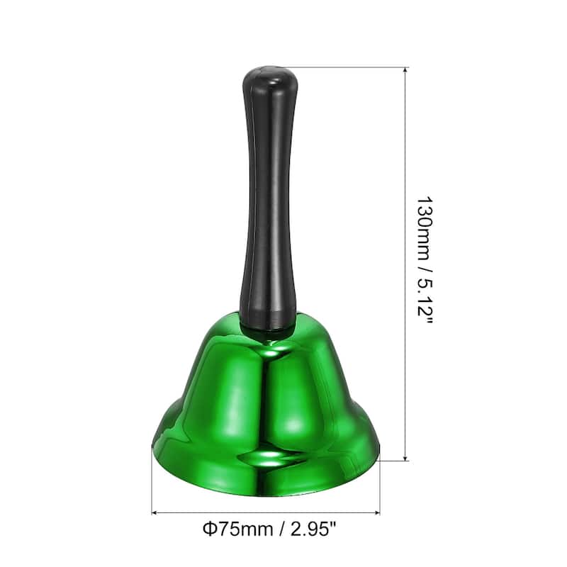 Loud Hand Bell, 75mm(2.95") Dia. Dinner Bell for Classroom, Service, Green
