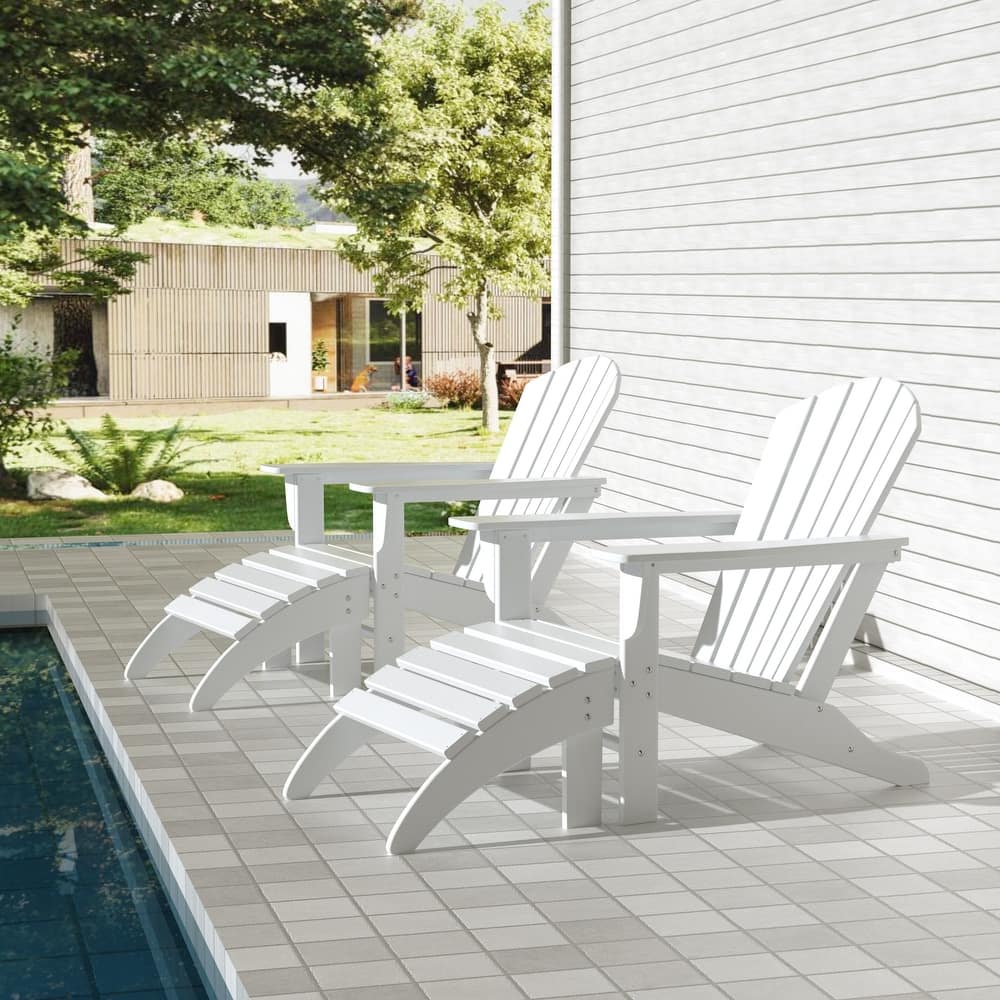 Altura Outdoor Eco-Friendly All Weather Adirondack Chairs with Ottomans (4-Piece Conversation Set)