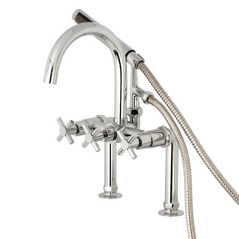 Concord 7-Inch Deck Mount Clawfoot Tub Faucet - Polished Chrome