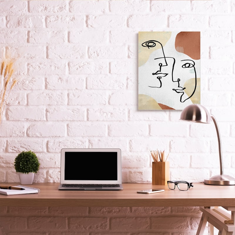 Stupell Asymmetrical Linework Portraits Abstract Organic Shapes Canvas Wall Art