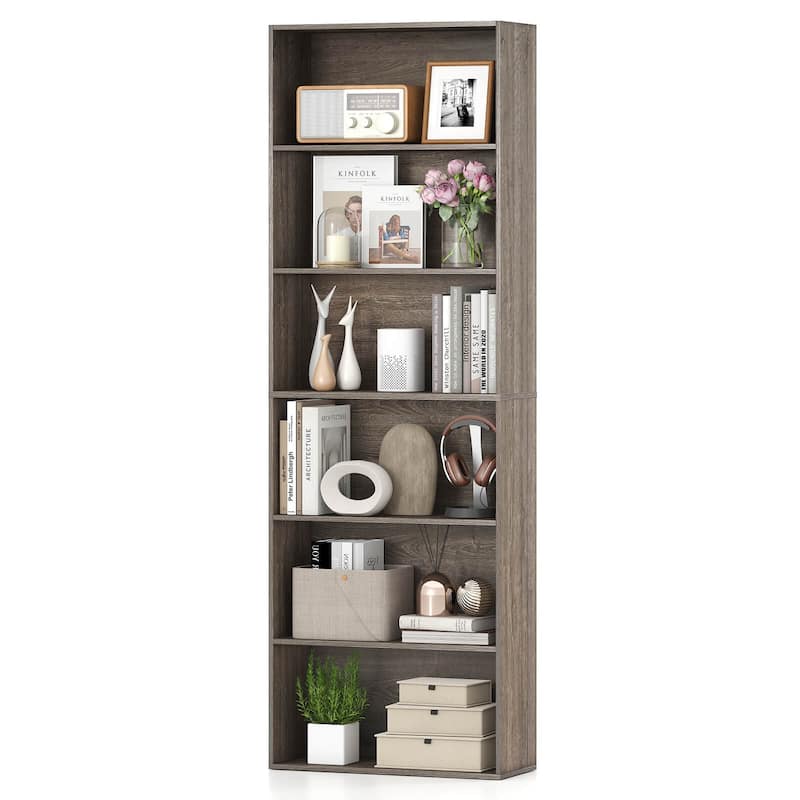 Costway 70" Tall 6-Tier Bookcase with 6 Open Shelves Anti-Toppling - See Details